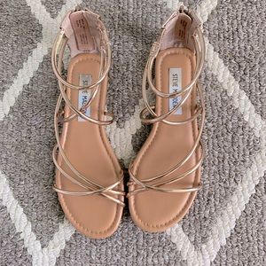 Steve Madden • gladiator sandals • rose gold
